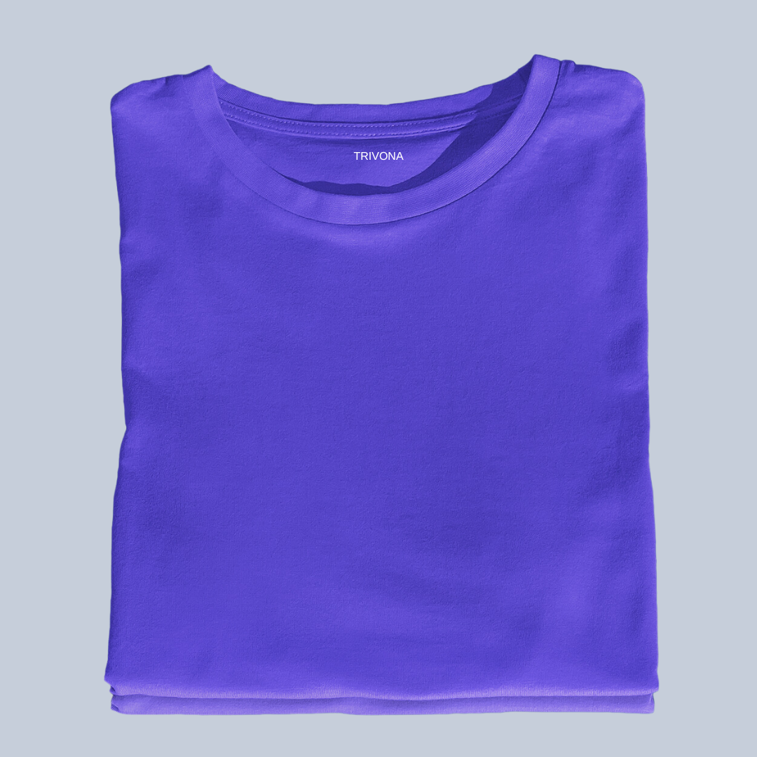 Unisex Round Neck Half Sleeve Classic Purple T-Shirt