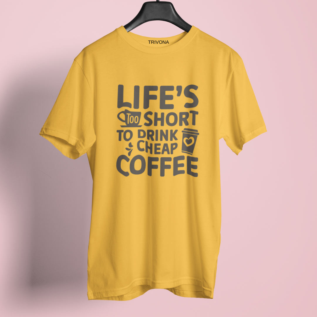 Unisex Coffee Lover's Round Neck Half Sleeve T-Shirt ☕