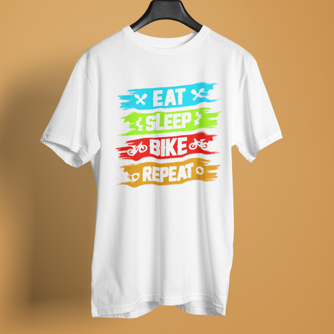 Eat Sleep Bike Repeat Unisex  Round Neck T-Shirt