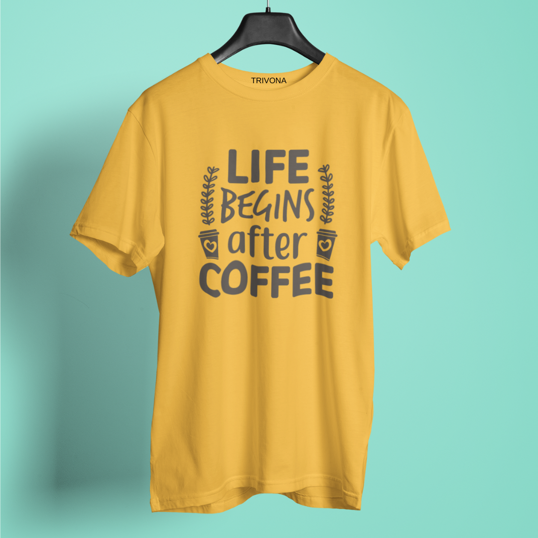 Unisex Coffee Lover's Round Neck Half Sleeve T-Shirt ☕