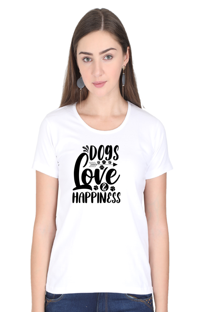 Female Round Neck Half Sleeve T-Shirt - Dog Lover's Classic