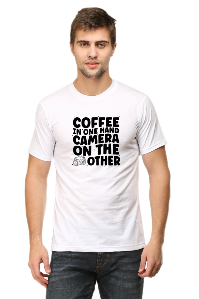 Coffee & Camera Round Neck T-Shirt – Trivona