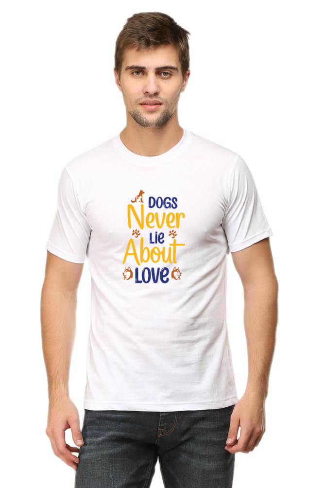 Unisex Dog Print Round Neck T-Shirts