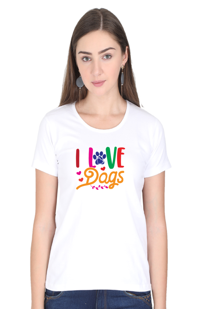 Female Round Neck Half Sleeve T-Shirt - Dog Lover's Classic