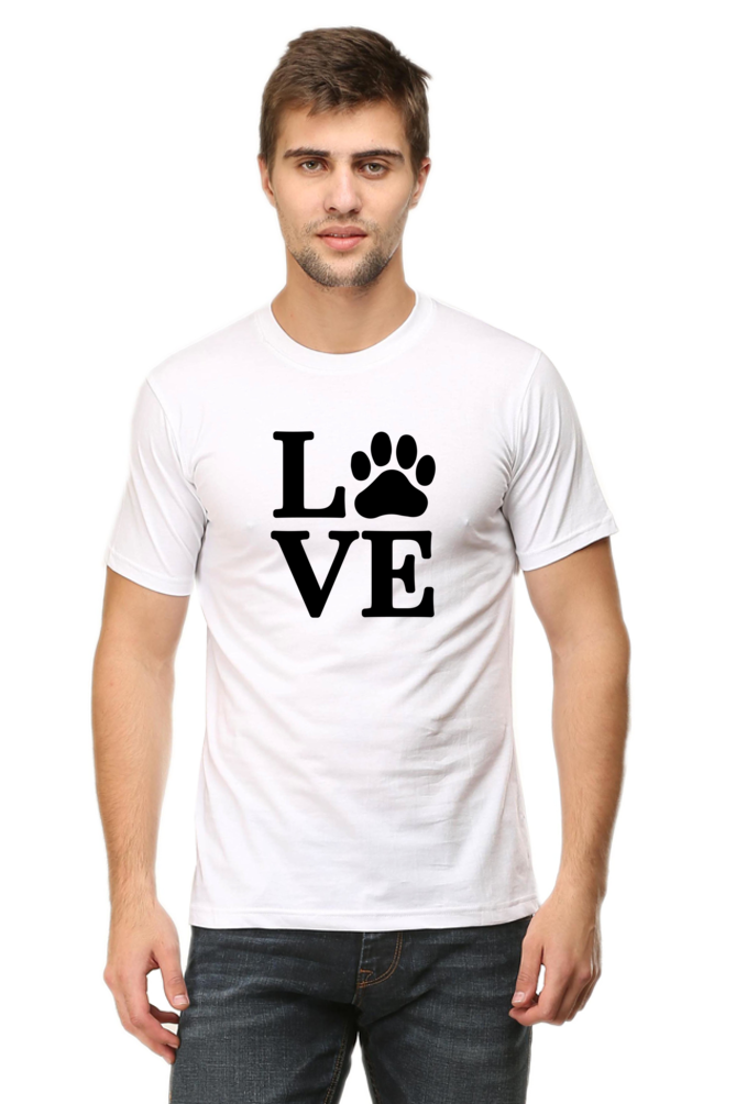 Unisex Dog Print Round Neck T-Shirts