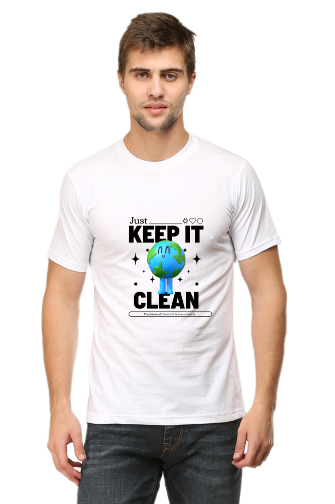 Keep it clean Planet Round Neck Half Sleeve Classic T-Shirt