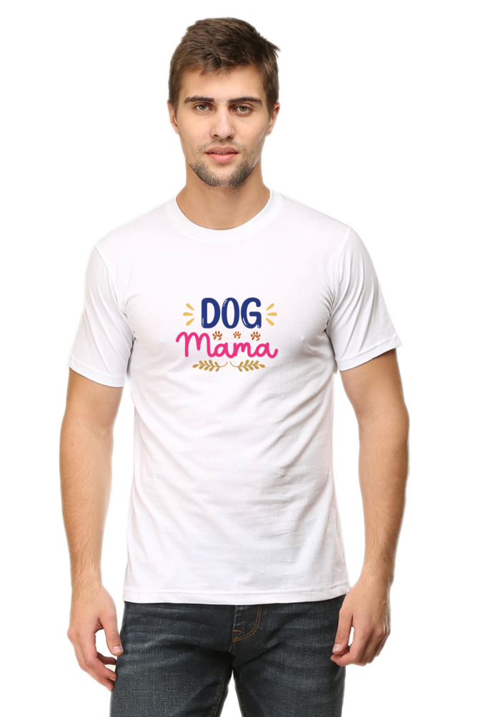 Unisex Dog Print Round Neck T-Shirts