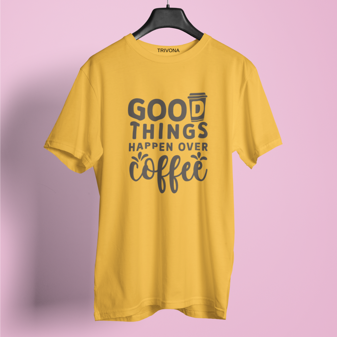 Unisex Coffee Lover's Round Neck Half Sleeve T-Shirt ☕