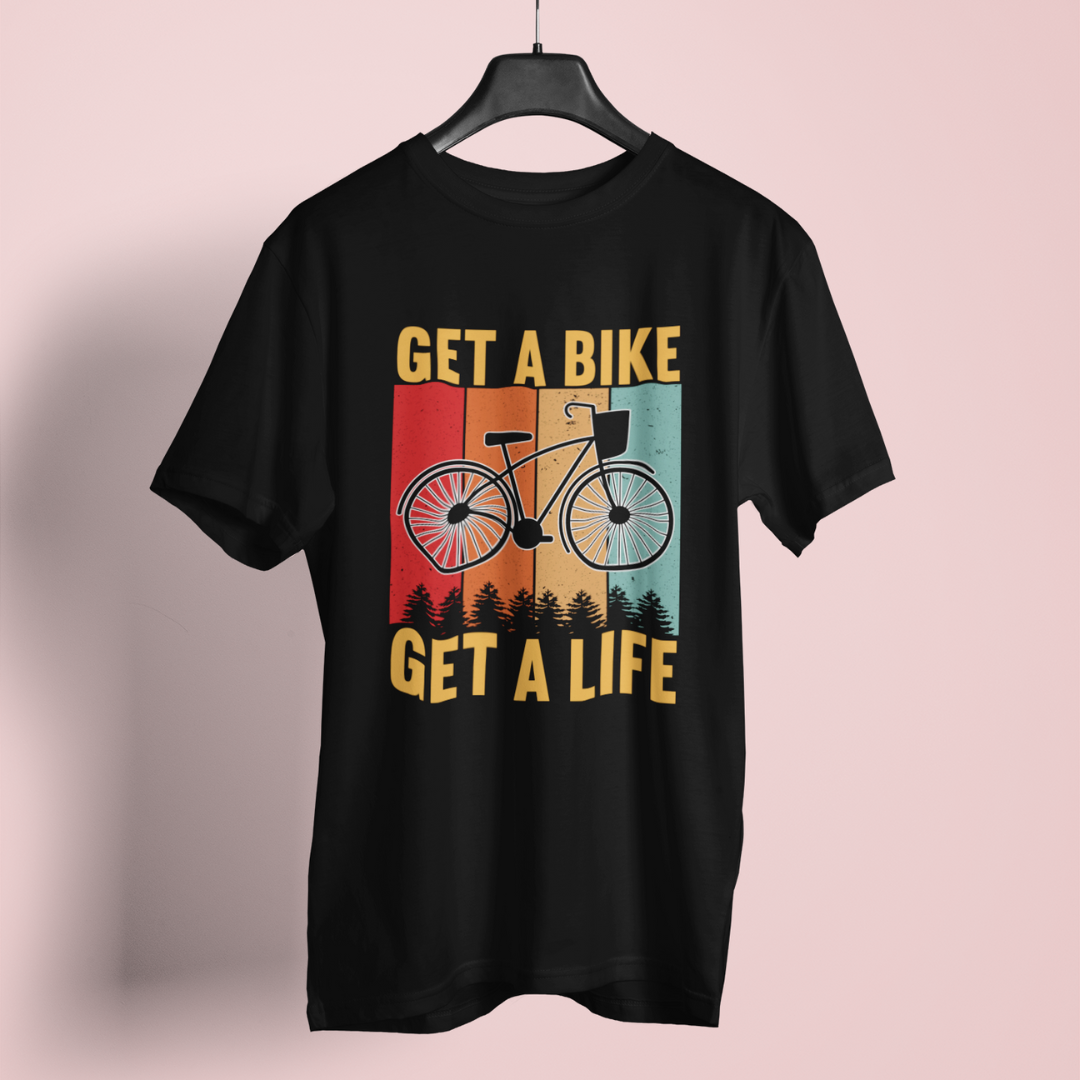 Get a bike Get a ride round neck t-shirt