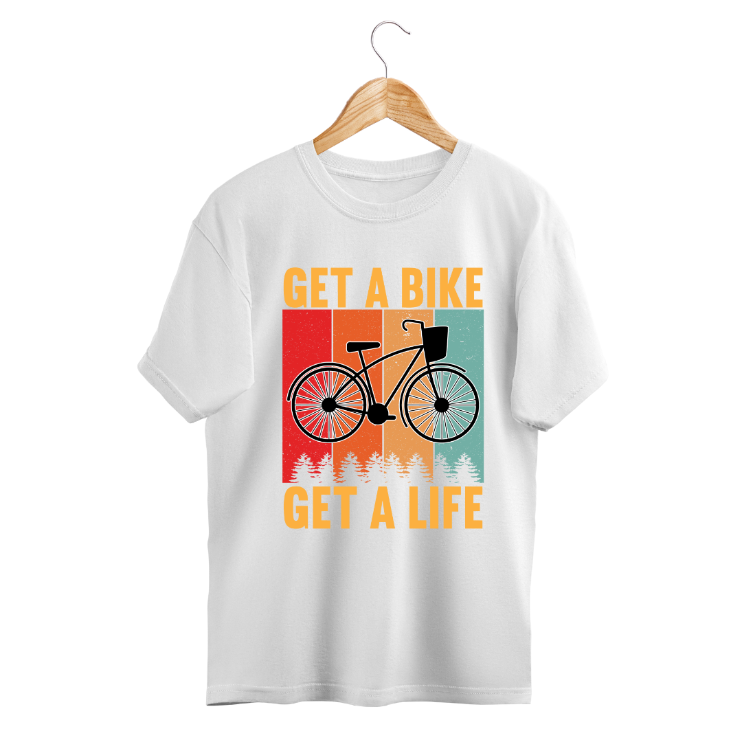 Get a bike Get a ride round neck t-shirt