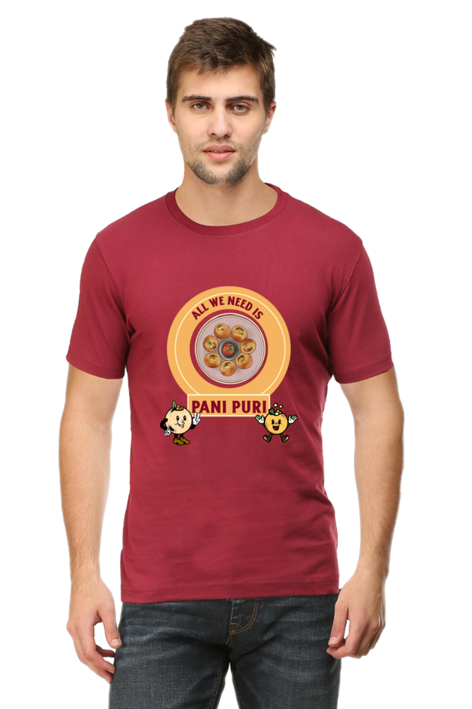 All we need is pani puri Round Neck T-Shirt classic