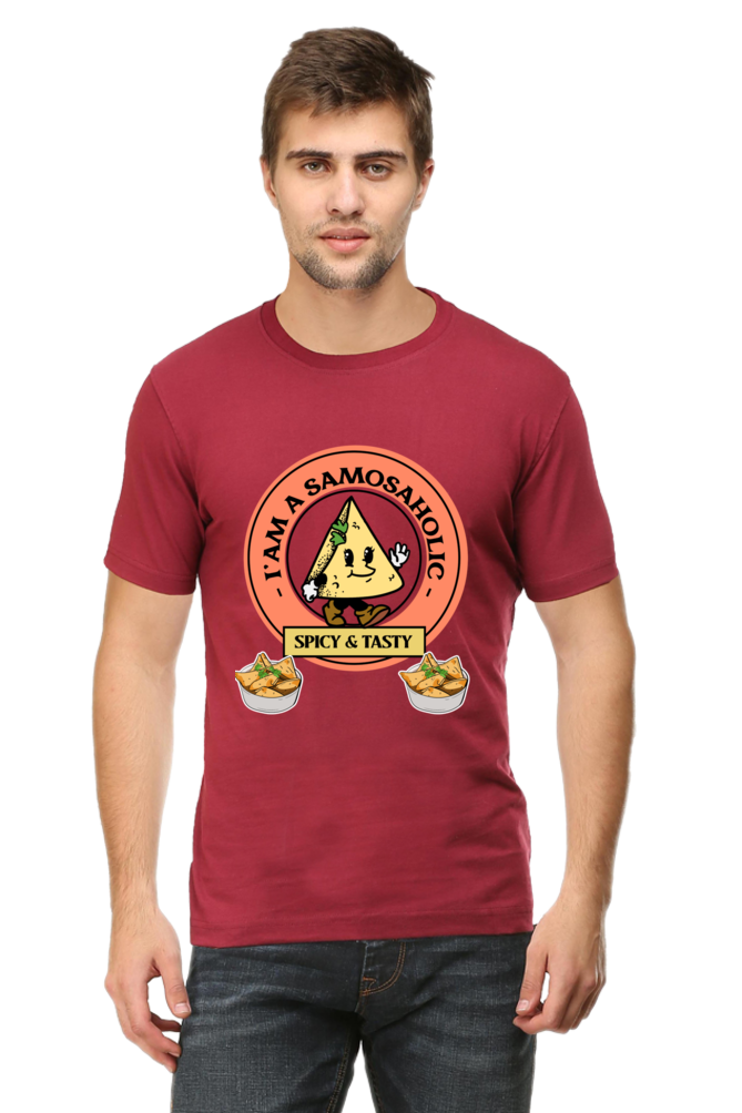 I am a samosaholic Round Neck T-Shirt Classic