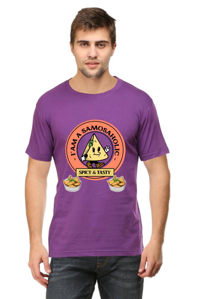 I am a samosaholic Round Neck T-Shirt Classic