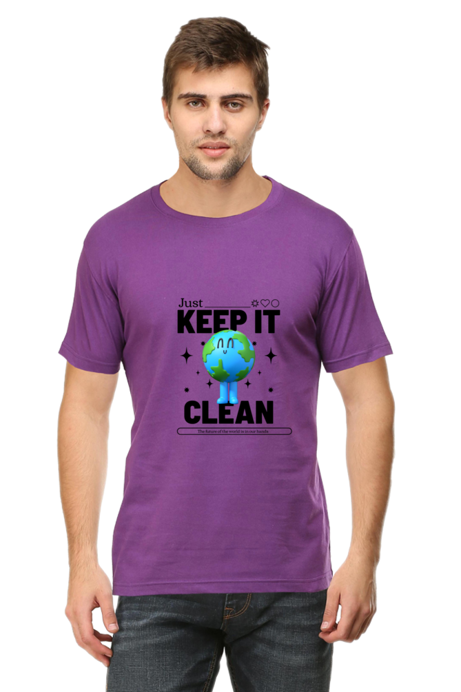 Keep it clean Planet Round Neck Half Sleeve Classic T-Shirt