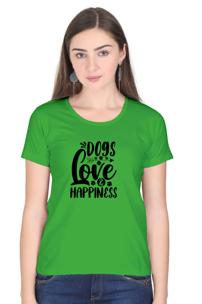 Female Round Neck Half Sleeve T-Shirt - Dog Lover's Classic