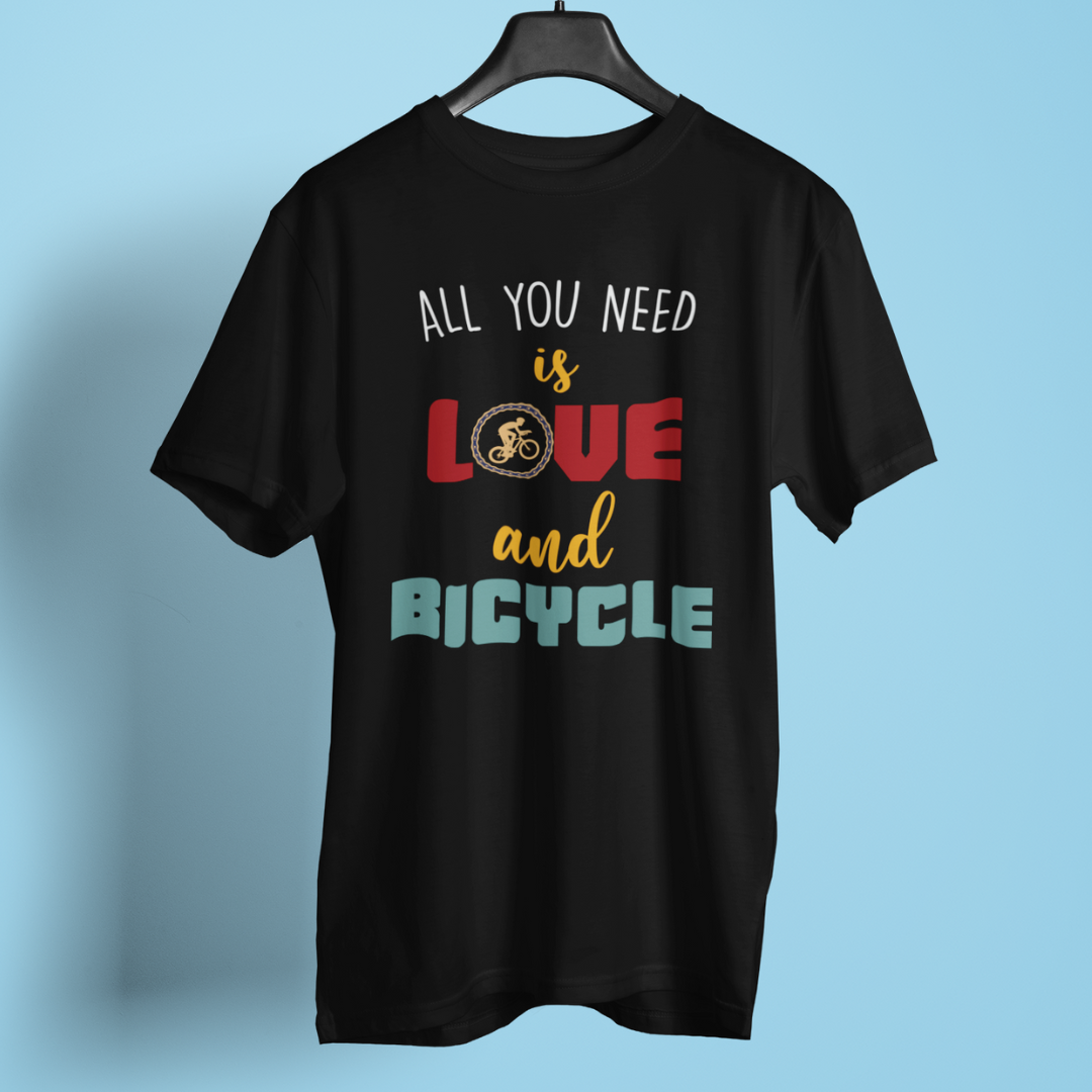 Love and Bicycle Unisex Round Neck T-Shirt