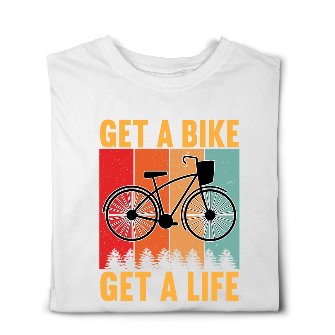 Get a bike Get a ride round neck t-shirt