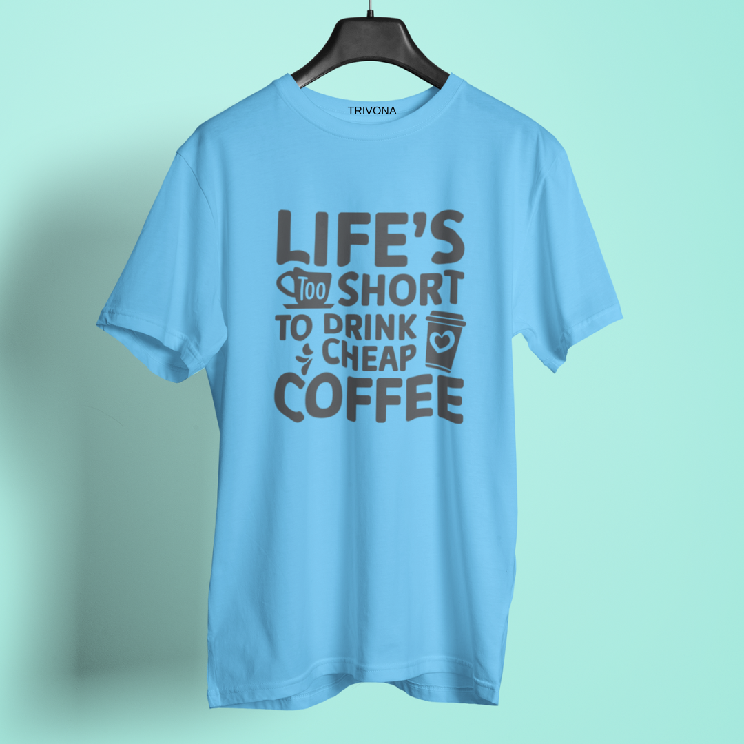 Unisex Coffee Lover's Round Neck Half Sleeve T-Shirt ☕