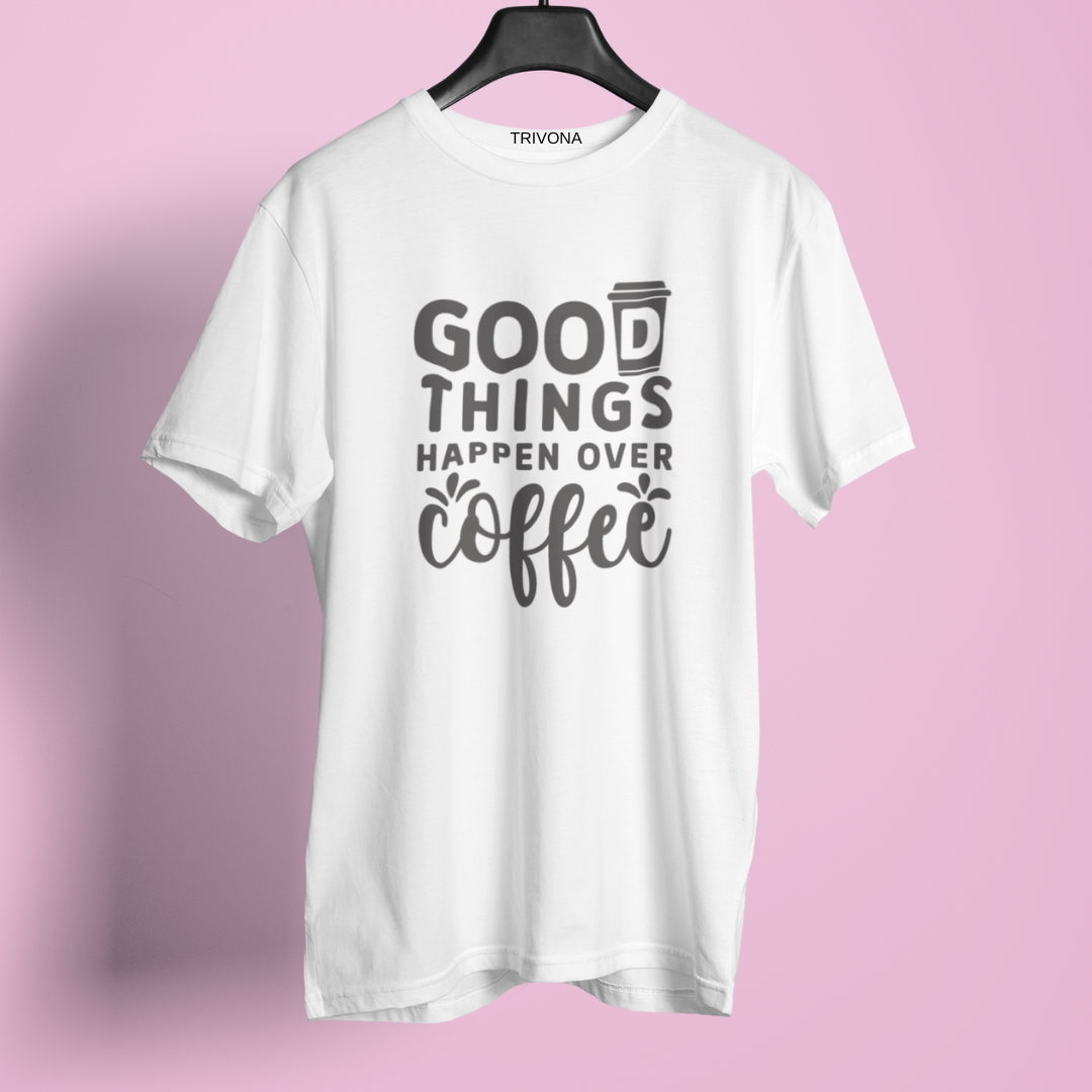 Unisex Coffee Lover's Round Neck Half Sleeve T-Shirt ☕