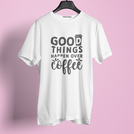 Unisex Coffee Lover's Round Neck Half Sleeve T-Shirt ☕