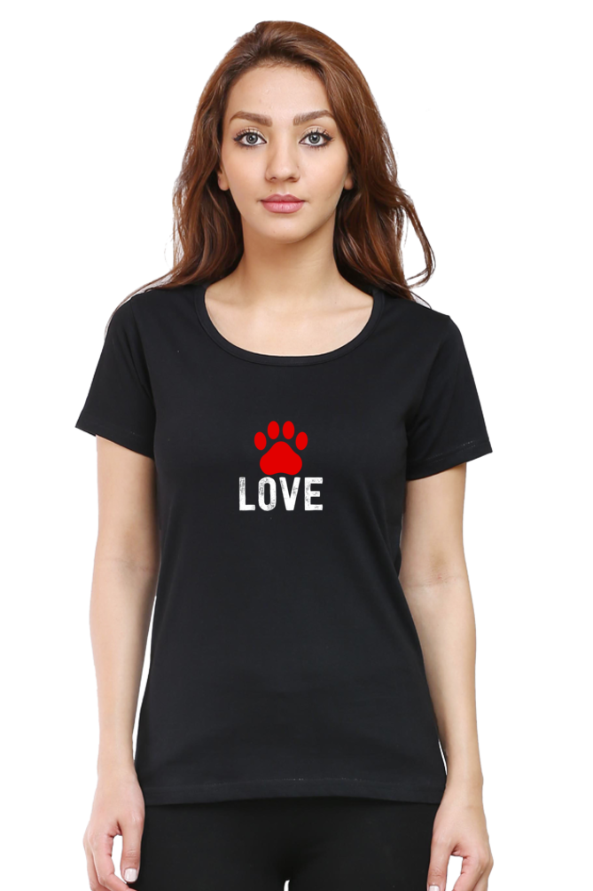 Female Round Neck Half Sleeve T-Shirt - Dog Lover's Classic