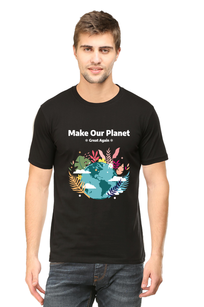 Make our planet great again round neck t-shirt