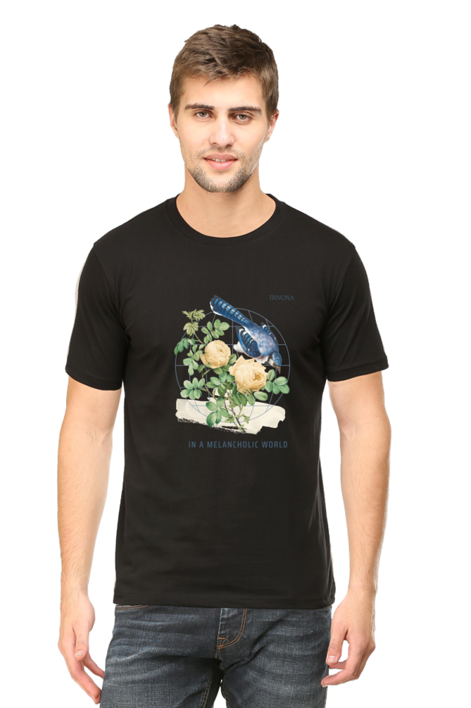 In a melancholic world Round Neck Half Sleeve Tee Classic