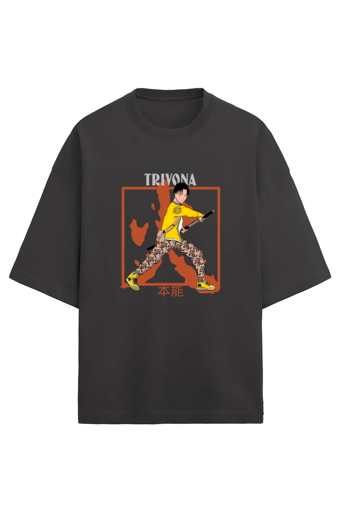 Anime Oversized Terry Tee – Unisex Comfort