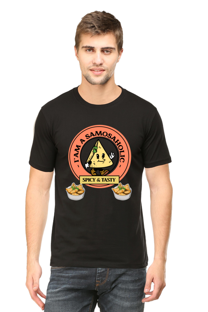 I am a samosaholic Round Neck T-Shirt Classic