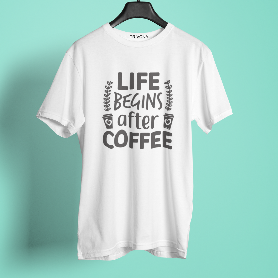 Unisex Coffee Lover's Round Neck Half Sleeve T-Shirt ☕