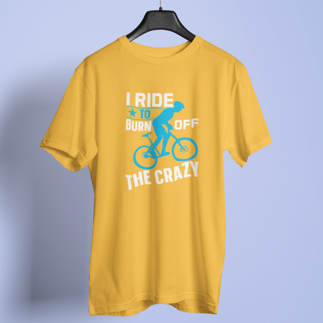 I ride to burn off round neck t-shirt