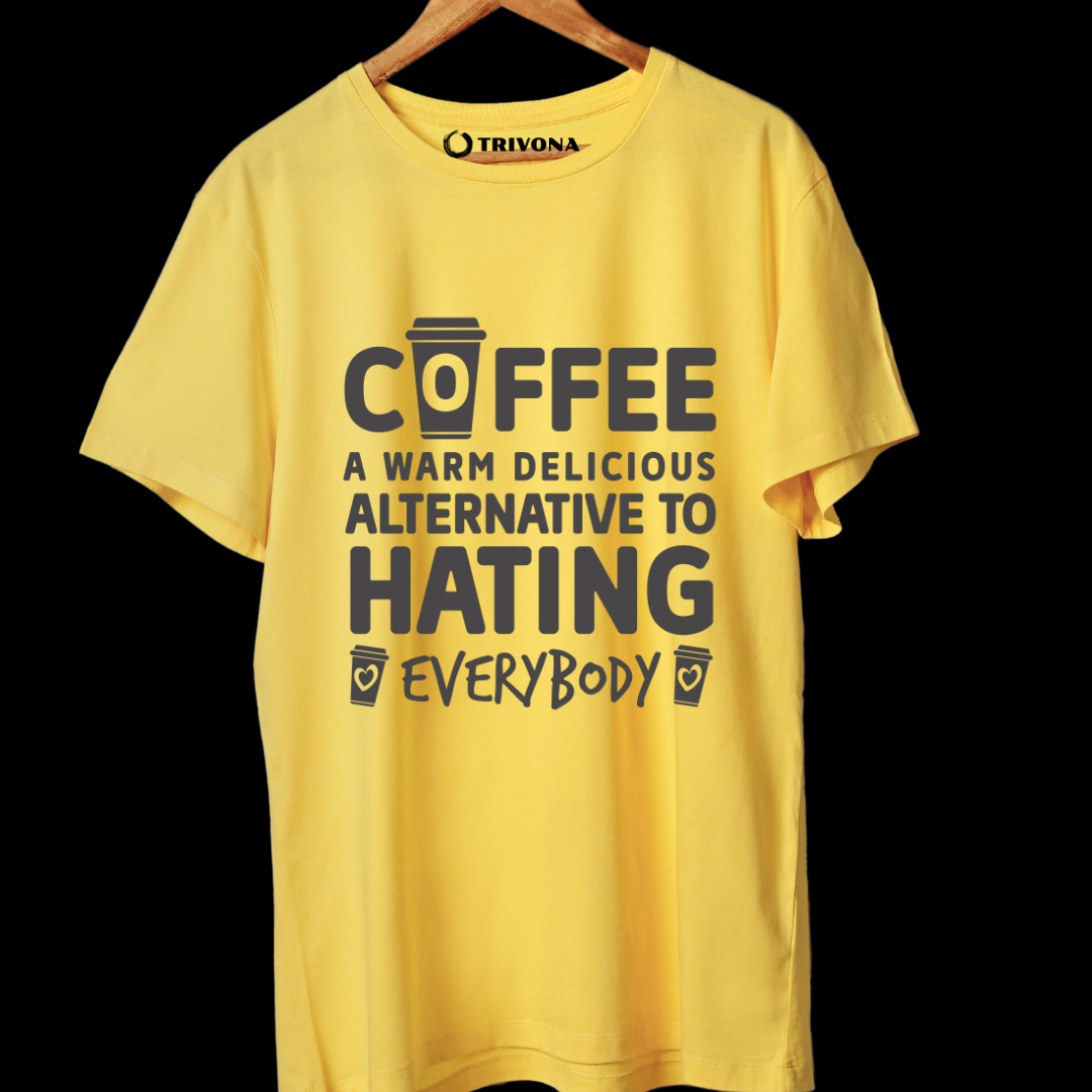 Unisex Coffee Lover's Round Neck Half Sleeve T-Shirt ☕