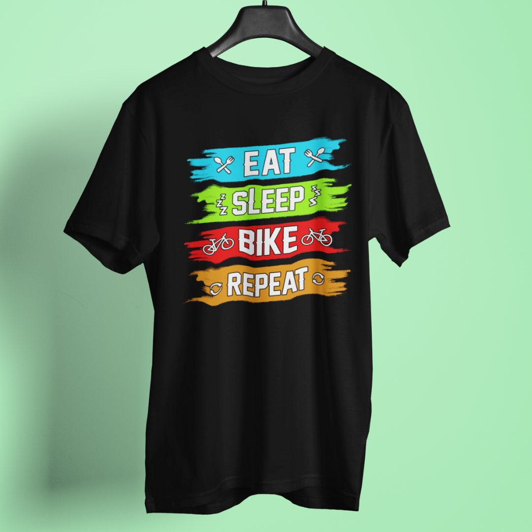 Eat Sleep Bike Repeat Unisex  Round Neck T-Shirt