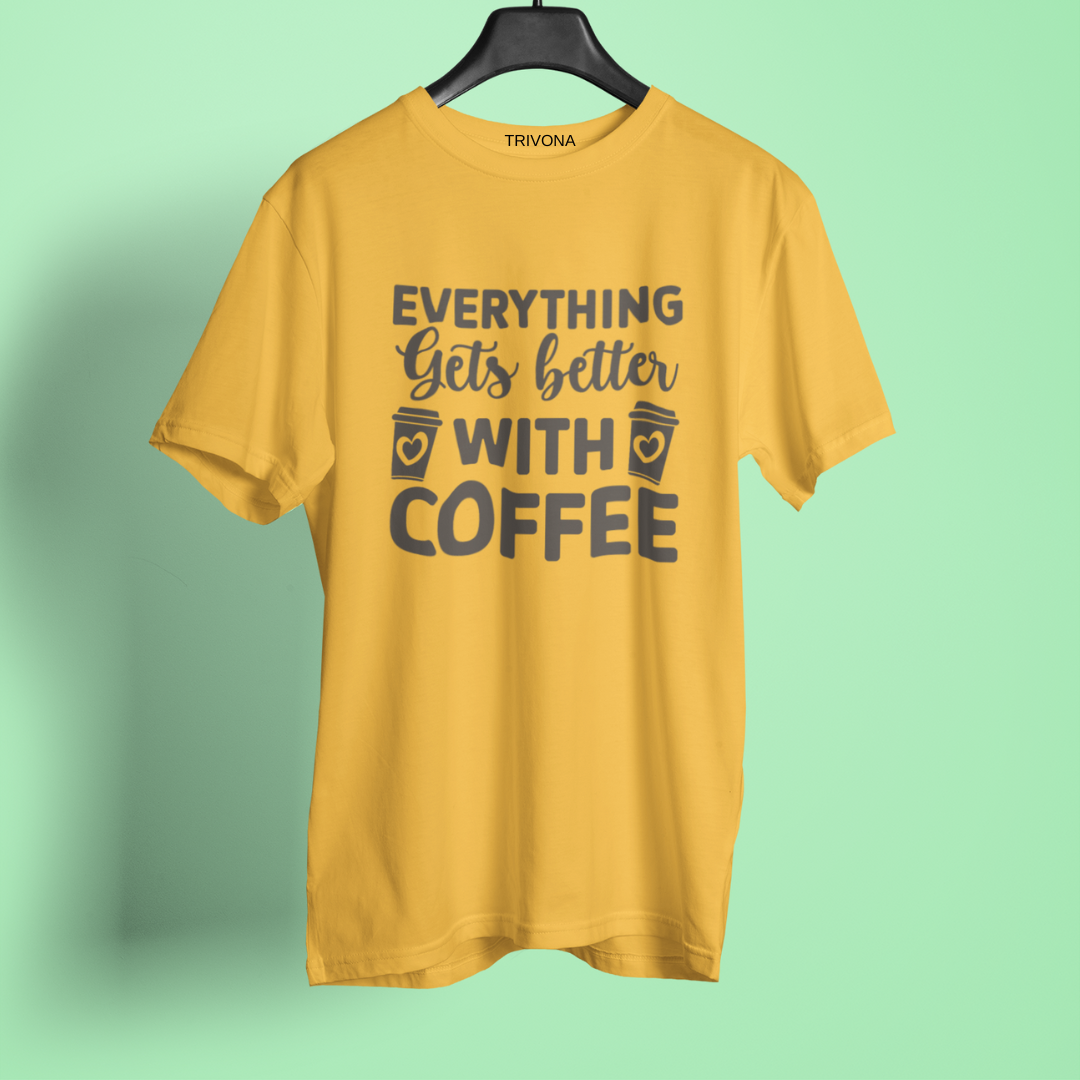 Unisex Coffee Lover's Round Neck Half Sleeve T-Shirt ☕