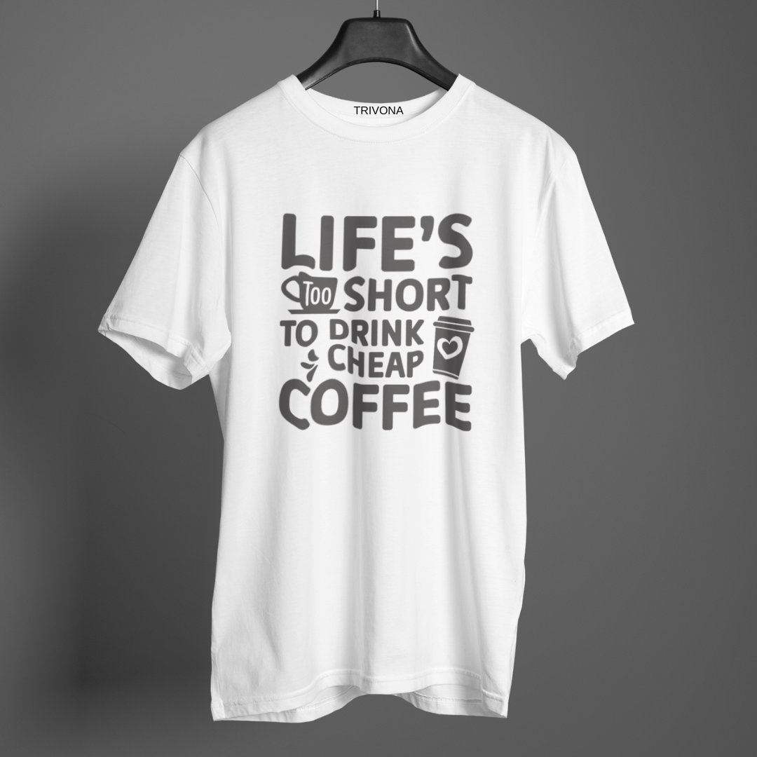 Unisex Coffee Lover's Round Neck Half Sleeve T-Shirt ☕