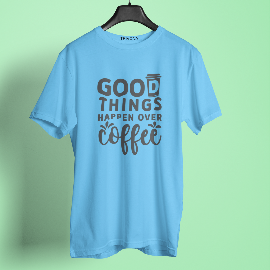 Unisex Coffee Lover's Round Neck Half Sleeve T-Shirt ☕