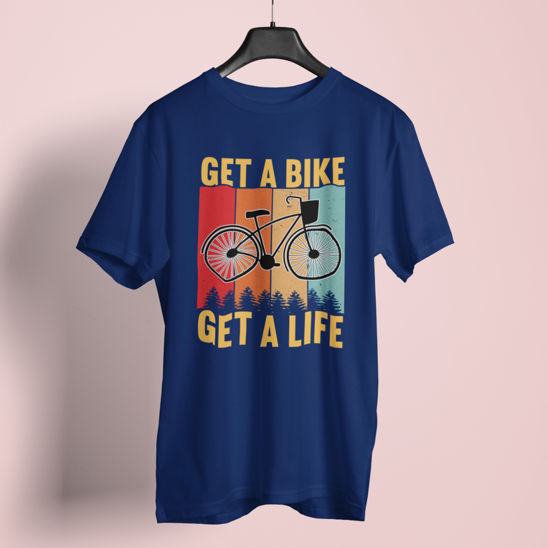 Get a bike Get a ride round neck t-shirt