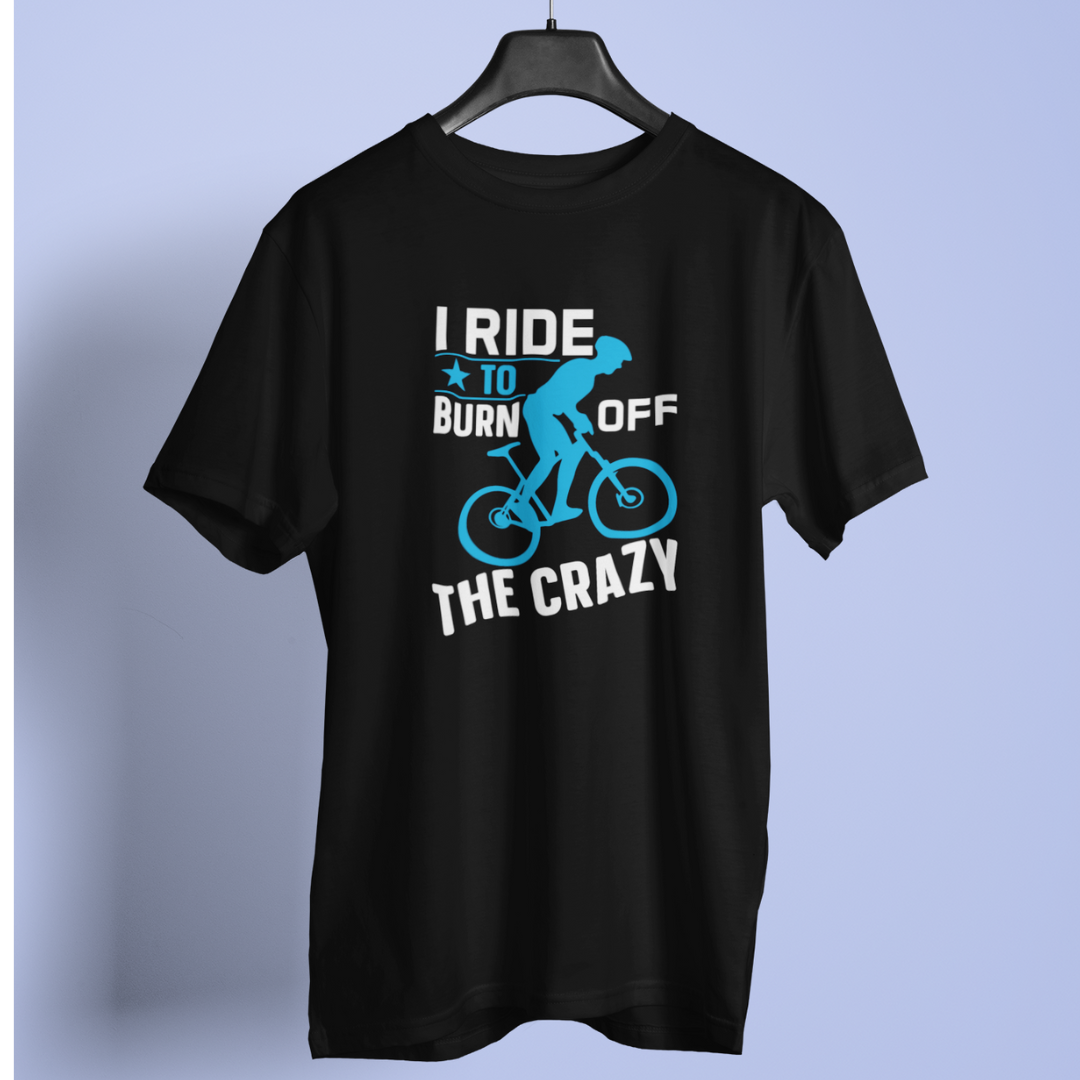 I ride to burn off round neck t-shirt