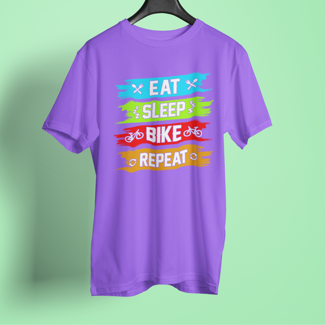 Eat Sleep Bike Repeat Unisex  Round Neck T-Shirt