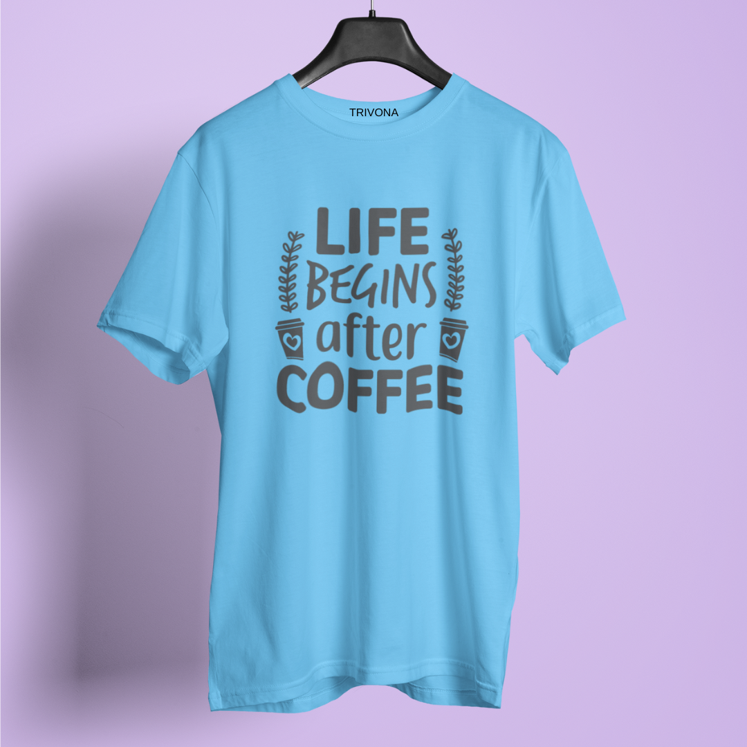 Unisex Coffee Lover's Round Neck Half Sleeve T-Shirt ☕