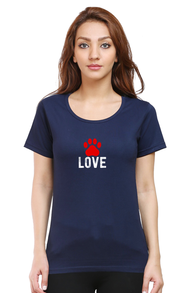 Female Round Neck Half Sleeve T-Shirt - Dog Lover's Classic