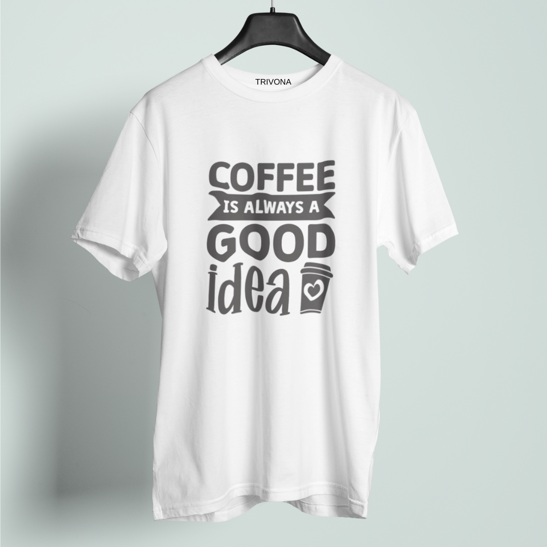 Unisex Coffee Lover's Round Neck Half Sleeve T-Shirt ☕