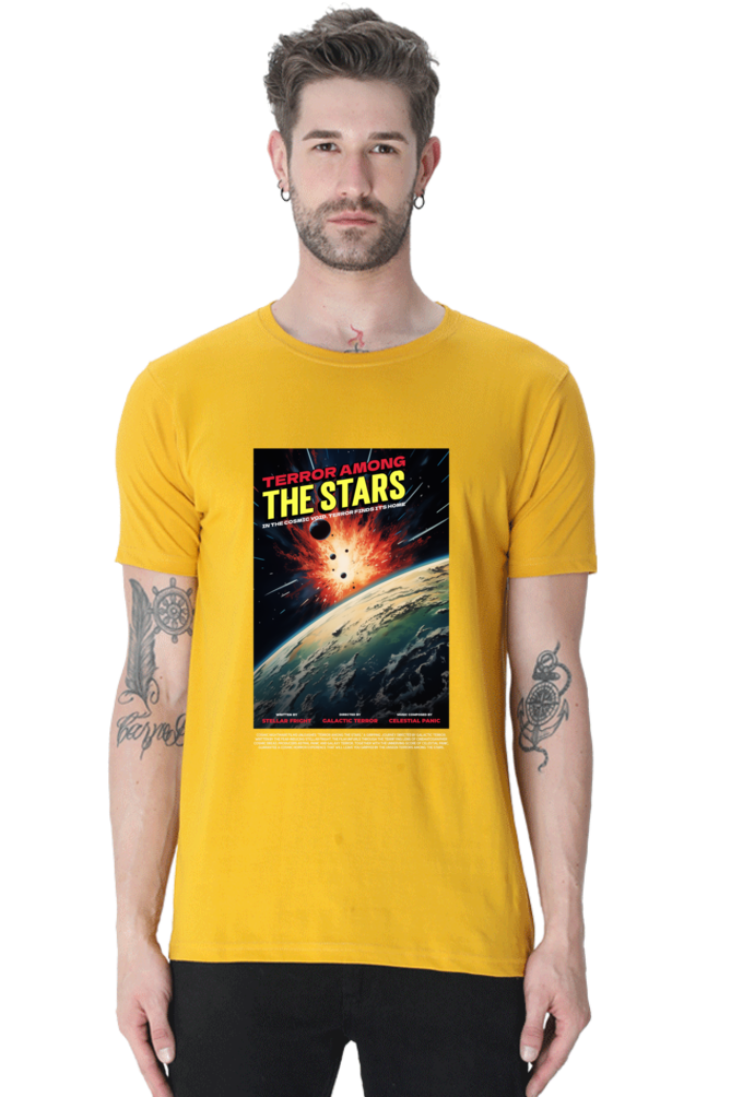 Terror among the star Planet Round Neck Half Sleeve Classic