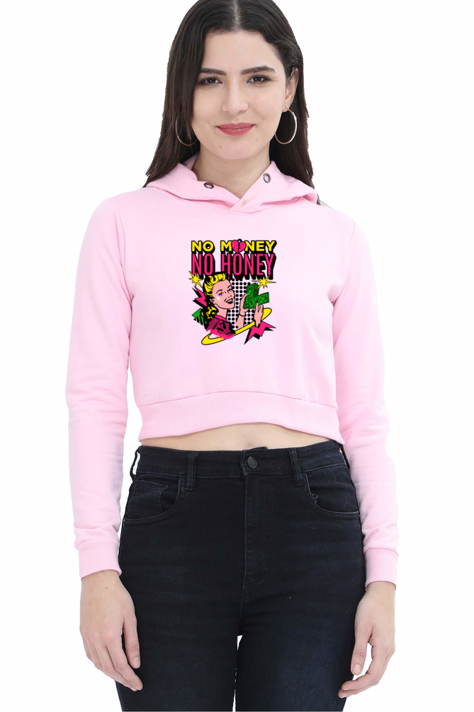 No money No honey Crop Hoodie