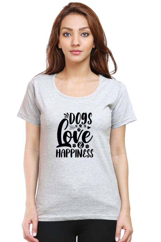 Female Round Neck Half Sleeve T-Shirt - Dog Lover's Classic