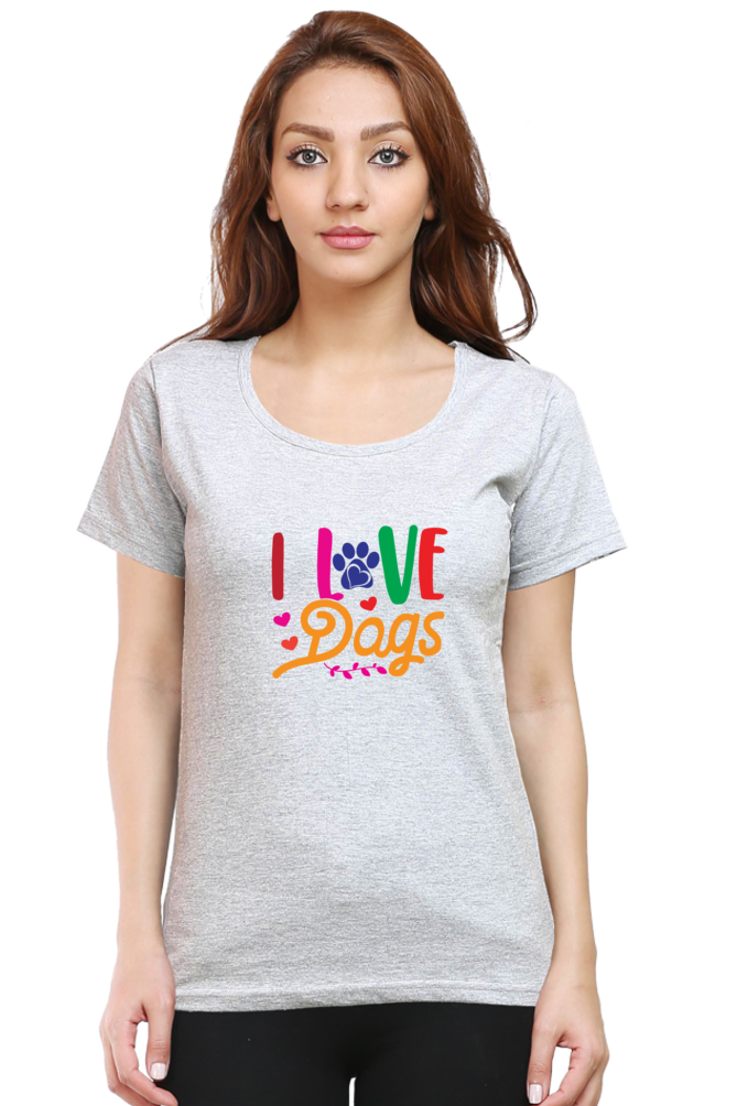 Female Round Neck Half Sleeve T-Shirt - Dog Lover's Classic