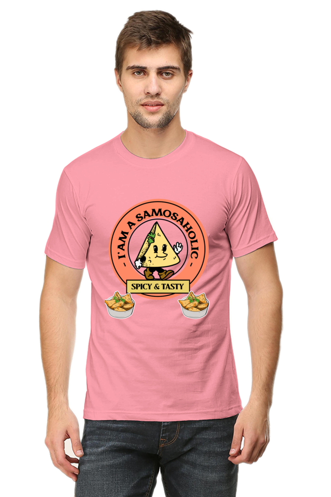 I am a samosaholic Round Neck T-Shirt Classic