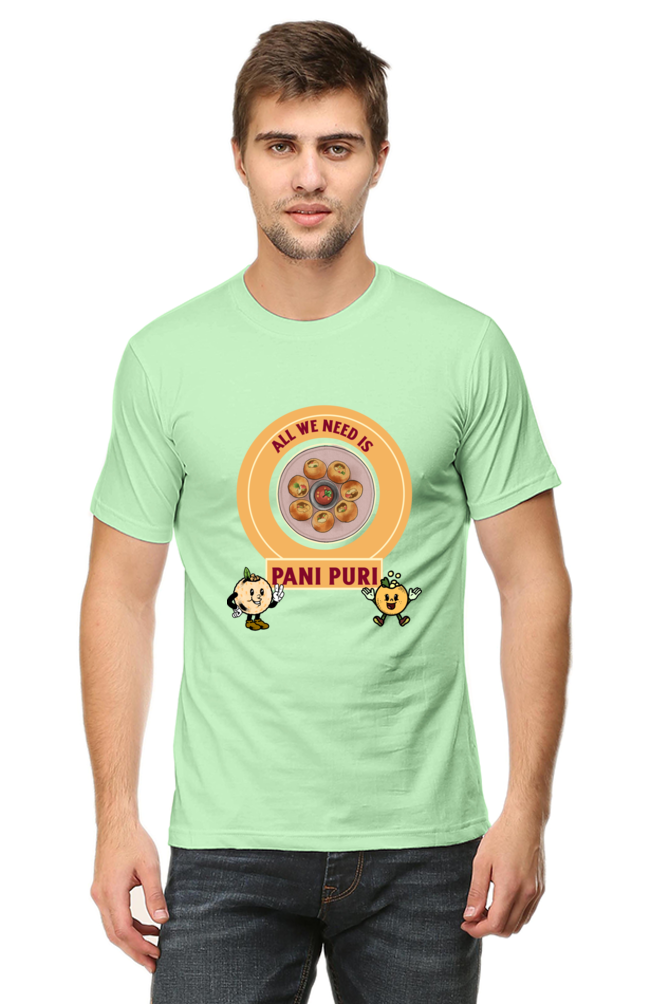 All we need is pani puri Round Neck T-Shirt classic