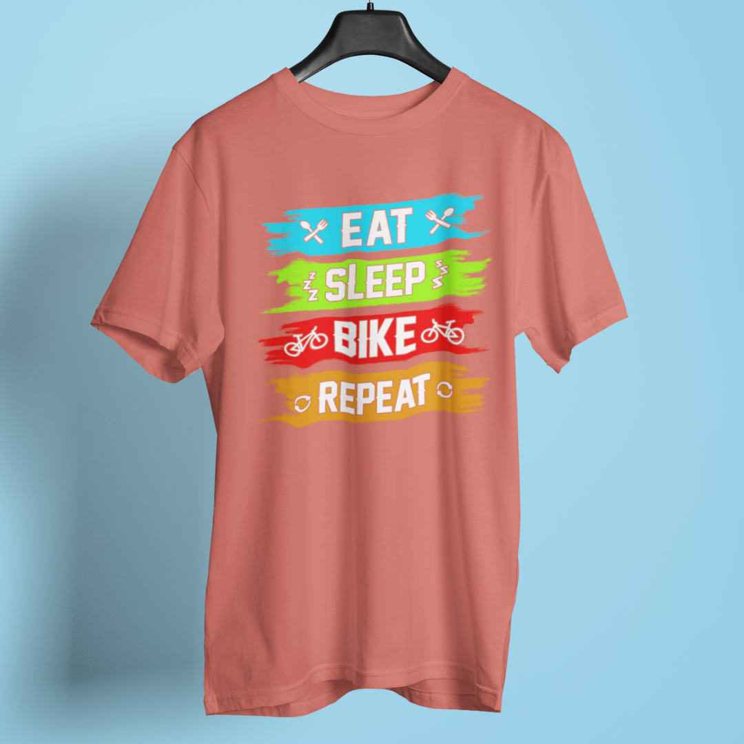 Eat Sleep Bike Repeat Unisex  Round Neck T-Shirt