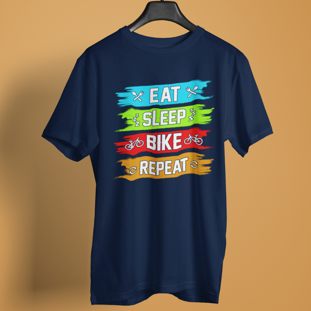 Eat Sleep Bike Repeat Unisex  Round Neck T-Shirt